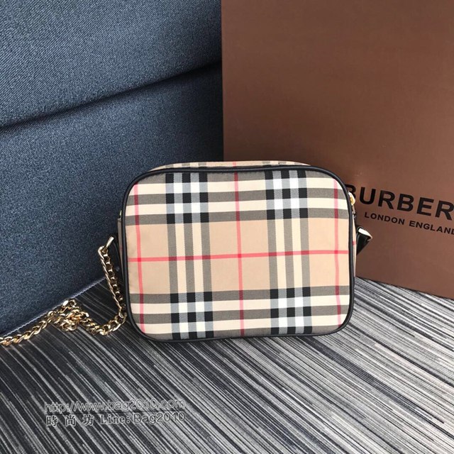 Burberry專櫃新款包包 巴寶莉Vintage復古格紋棉相機包斜挎包  db1114